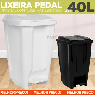 Lixeira Lixo Plástico Com Tampa Pedal Eco Nature Capacidade de 7,5L / 20L ou 40L Organização Limpeza Casa Banheiro Cozinha Escritorio Material Polipropileno Resistente - ENVIO IMEDIATO