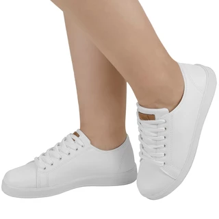 Tenis Feminino Branco Sapatenis Basico Confortavel Leve Moderno Novo Atual Perfeito Para o Dia a Dia 7801