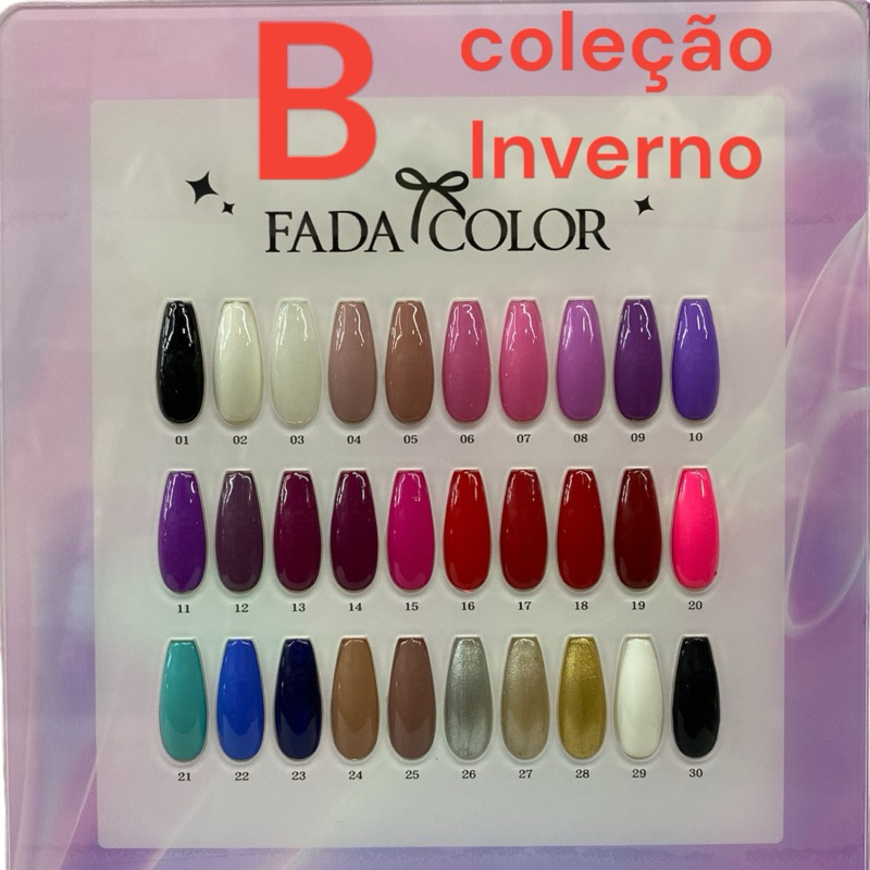 Esmalte Em Gel KIT COM 30 CORES FADA COLOR, KIT COLEÇAO INVERNO B COM ...