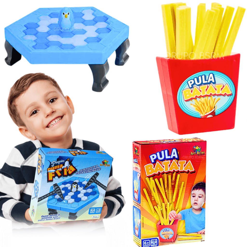 Kit jogos de tabuleiro infantil educativos Pula Batata presente ...