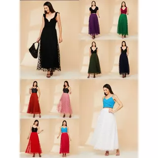 Saia Longa Tule Evangélica Elegante -0215