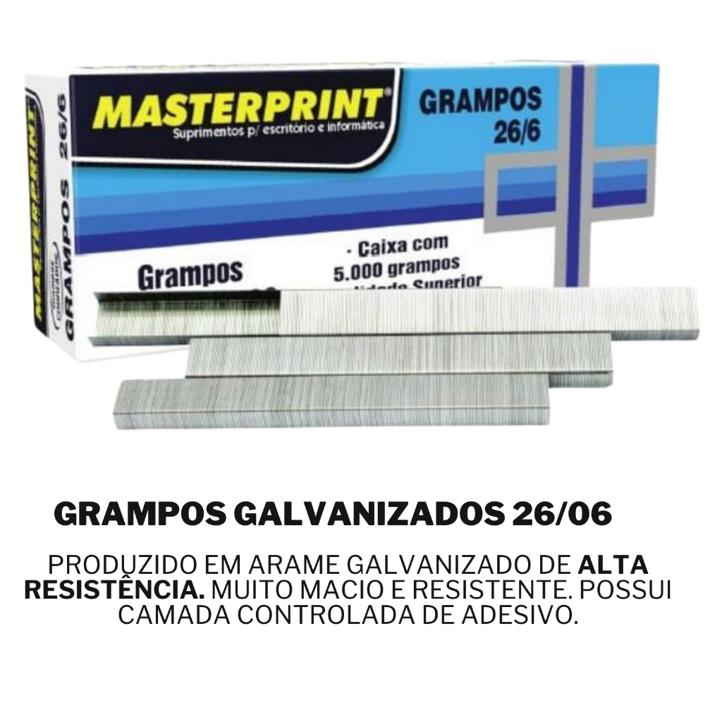 Grampo 26/6 Galvanizados Caixa C/5000 Unidades para Grampeador ...