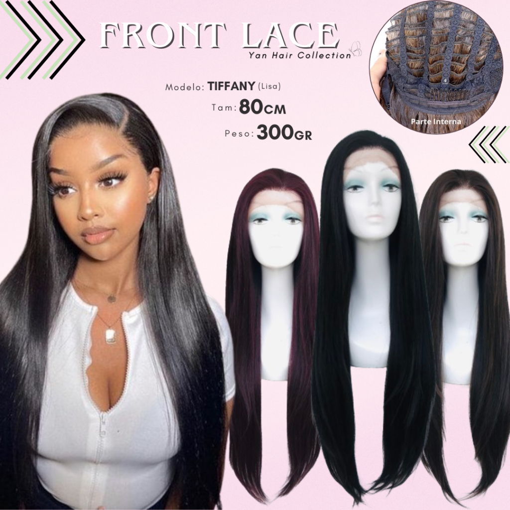 Front Lace Liso Natural Yan Hair 80cm Reparticao Livre Fibra Premium Shopee Brasil