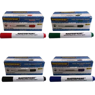 Pincel Quadro Branco Recarregável com 12 Unidades Cores Azul Vermelho Preto Verde Masteprint