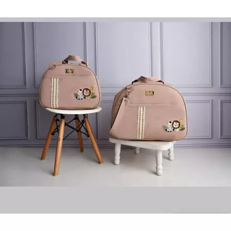 Kit de bolsa maternidade 2 peças safari  borboleta com faixa i térmica e impermeável bubbico