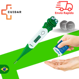 Termômetro Clinico Digital Flexível Th 400 Sapinho G-tech Acompanha:2 Bateria Extra e Álcool