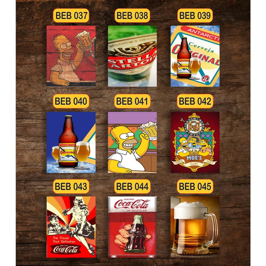Placa Decorativa Poster Bebidas Refrigerante Bar Beer Vintage Retrô Decoração - BEB 043