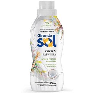 Amaciante de Roupas Concentrado Coco Baunilha (500 ml e 1 L) - Girando Sol