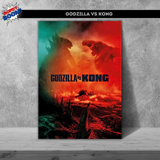 Godzilla vs Kong Placa decorativa mdf quadro decoração parede presente / Filmes / Ação / Aventura