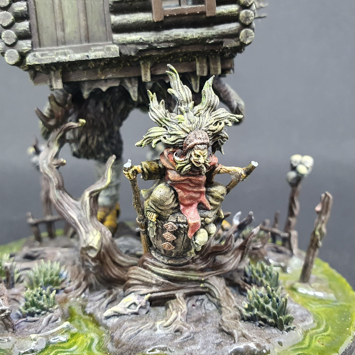 Estátua Folclórica Baba Yaga – Encanto Eslavo para Colecionadores de Fantasia