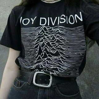 Camiseta Feminina Alternativa Joy Division 100% Algodão Camiseta de Rock Preta