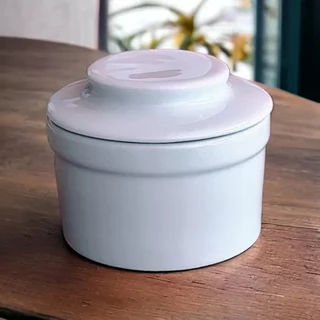 Manteigueira Porcelana Francesa Branca