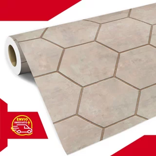 Papel De Parede Lavável Hexágono Marrom Industrial Para Banheiro Cozinha - Dcorando