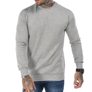 Moletom Careca Masculino Básico Liso Flanelado Gola Redonda