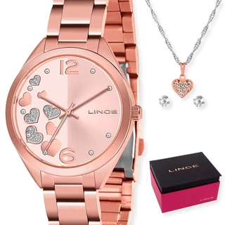 RELÓGIO LINCE FEMININO ROSE GOLD + KIT LRR4710L KP10 R2RX