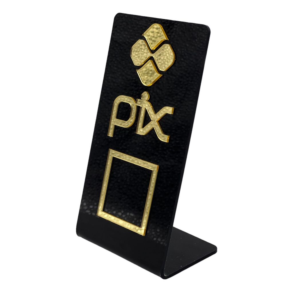 Placa PIX Acrílica QR Code Display de Mesa