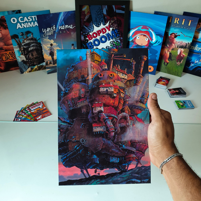 O Castelo Animado Placa decorativa mdf quadro decoração parede presente / Filmes / Animação / Studio Ghibli