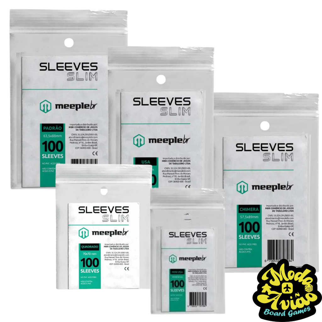 Sleeves Slim MeepleBR Variados