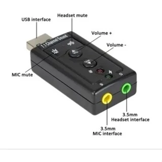 Placa De Som Usb 7.1 Canais Adaptador Audio Fone De Ouvido