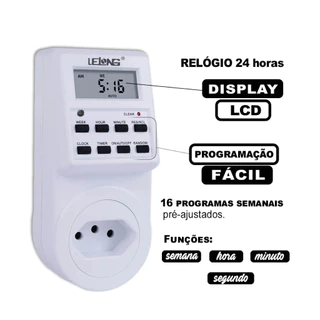 Timer Digital E Temporizador Tomada Lcd/Visor Programavel Energia Bivolt Tomada Inteligente PRONTO PARA ENVIO