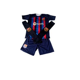 Conjunto Infantil Do Barcelona Com Meião De Futebol Esportivo