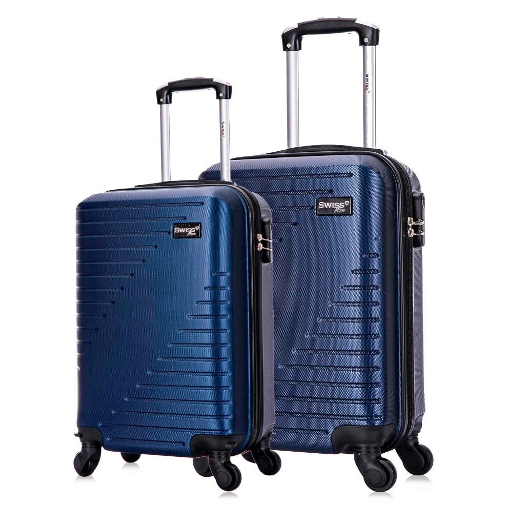 Kit 2 mala de bordo rígida PP P Chicago Swiss Move Azul