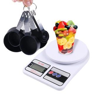 Medidor Culinário - Kit C/ 8 Peças Em Inox + Balança Digital Alta Precisão 10Kg Cozinha - Dolce Home