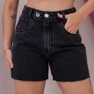 Short Jeans Preto - Valença Duo Corte a Fio