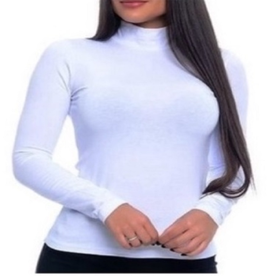REF134 Blusa segunda pele com gola alta em viscolycra
