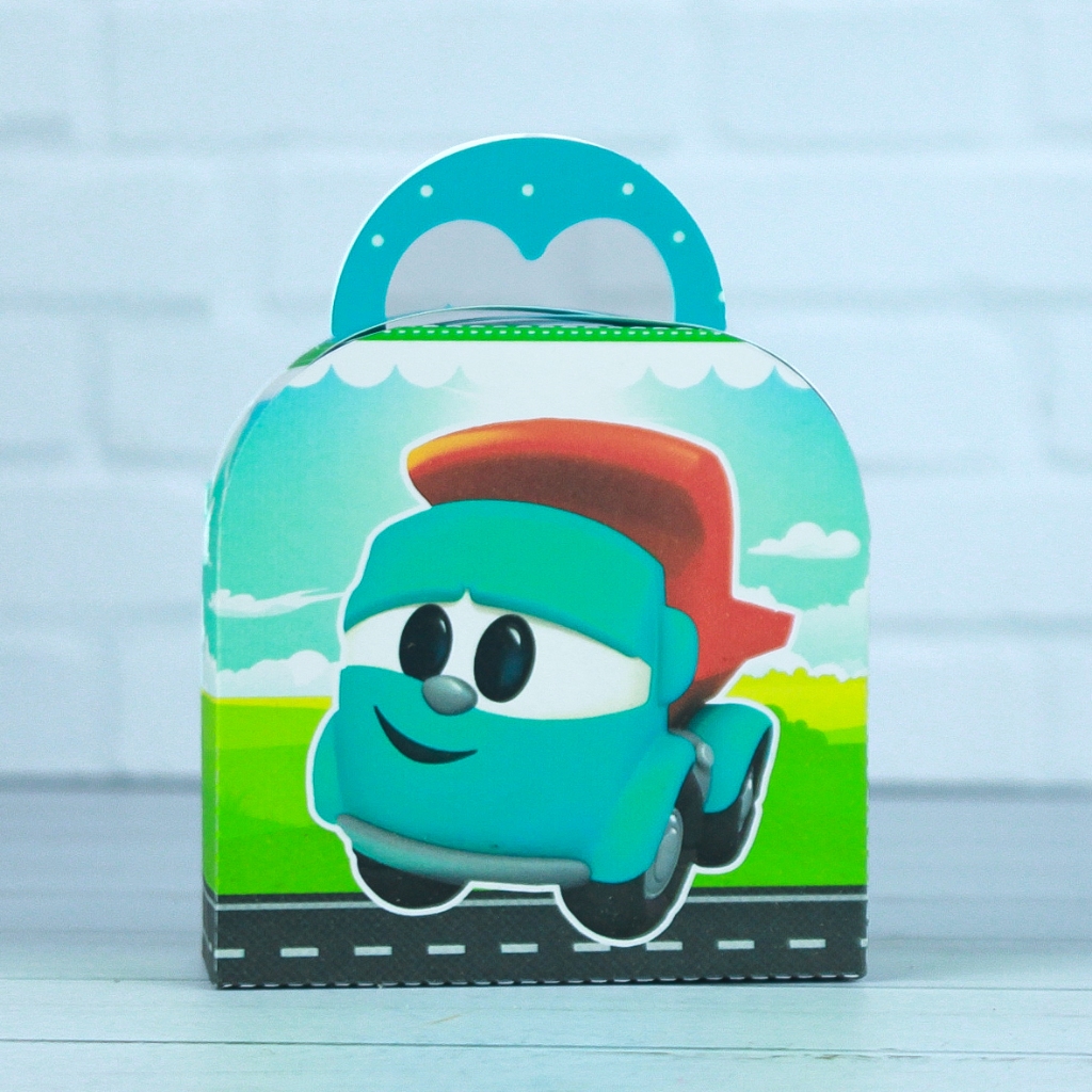 10 Caixinha Maletinha Léo e o Caminhão Personalizados Lembrancinhas Mimos para Aniversário