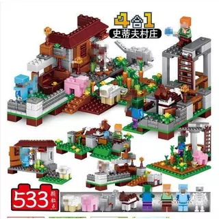 bloco de montar minecraft com 87pcs com 4 formas de montar WJ108