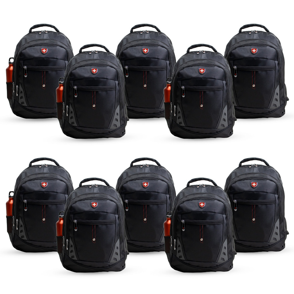 Kit 10 Mochila escolar faculdade para notebook Fuji Swiss Move Preta