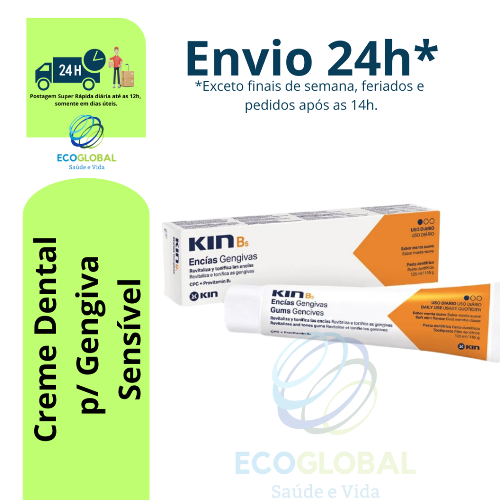 Creme dental KIN B5 | Pasta De Dente Para Gengiva Delicada 155grs - Kin ...