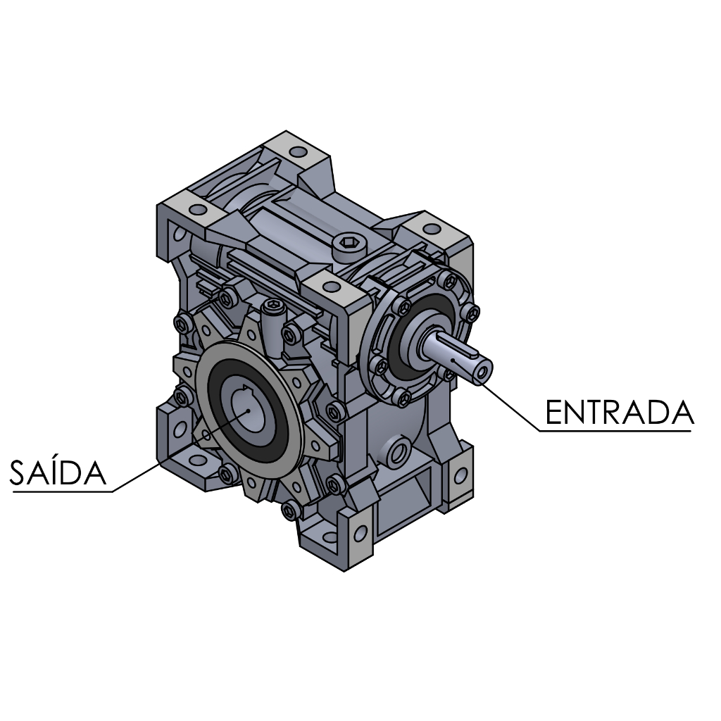 Redutor de Velocidade Q075 60:1 com Eixo de Entrada e Saida | Shopee Brasil