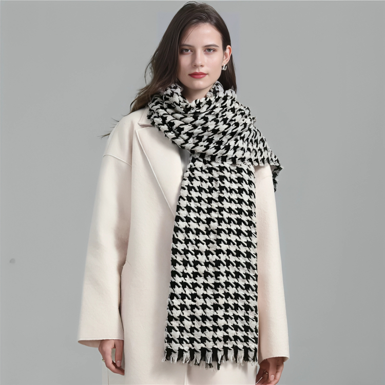 Cachecol Inverno Quente Elegante Lenço Xadrez Leve Longo Casual Moda ...