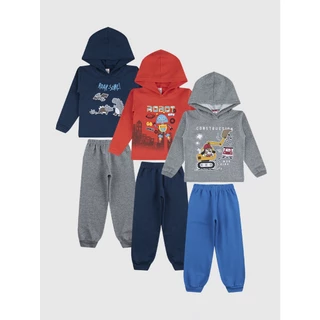 Kit 6 peças de Moletom Menino com Capuz e sem Capuz Masculino