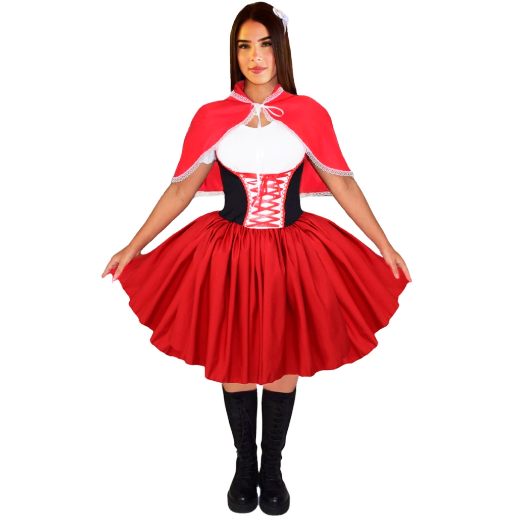 Vestido Chapeuzinho Roupa Do Chapeuzinho Vermelho Vestido Fantasia