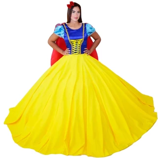 Fantasia Branca De Neve Adulto Longo + Capa