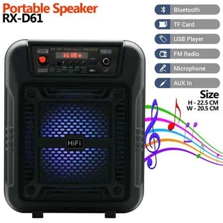 Caixa de som acústica Amplificadora bluetooth RX-D61 Cor Preto 110V/220V