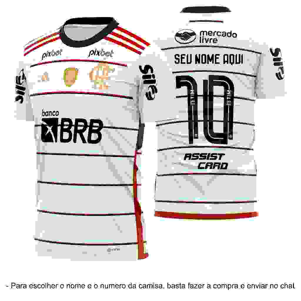 Nova Camisa do Flamengo Branca Personalizada com Seu Nome