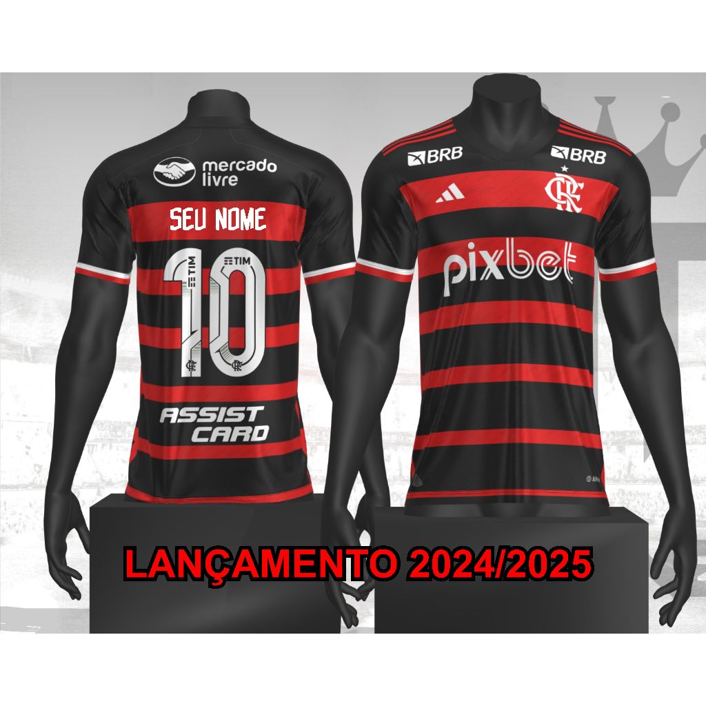 Nova Camisa do Flamengo Vermelha Personalizada com Seu Nome | Shopee Brasil