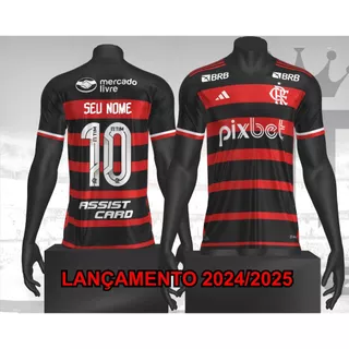 Nova Camisa do Flamengo Vermelha Personalizada com Seu Nome