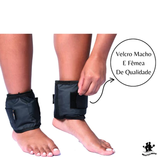 Caneleira de Peso Preta Unidade / Par 2kg Tornozeleira Peso Treino Fitness Esporte Academia Musculação