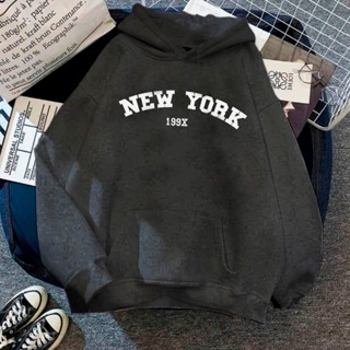 Moletom Canguru Unissex Blusa De Frio Com bolso e capuz Casaco Feminino Masculino Flanelado Algodão New York