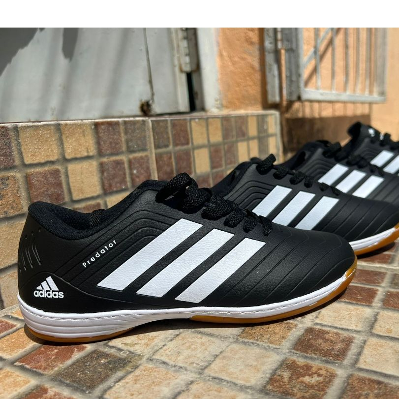Chuteira Futsal Preta Antiderrapante Alta performance Tenis Futsal Futebol de Salão Quadra Envio Imediato