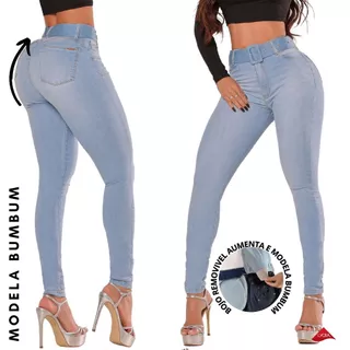 Calça Jeans Feminina Skinny C/Cinto Encapado Clara-Divas-5102