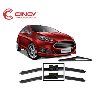 Kit 3 Palhetas Limpador De Parabrisa Dianteiro + traseiro Ford New Fiesta 2011 2012 2013 2014 2015 2016 2017 2018 2019