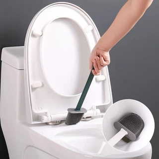 Escova de Silicone Para Limpeza de Vaso Sanitário Privada Banheiro Com Suporte de Parede