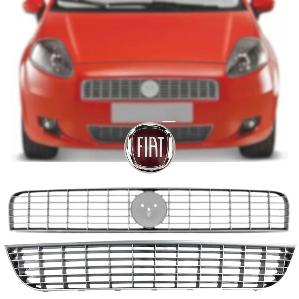Kit Grade Radiador Emblema Punto 2007 a 2012 EMBLEMA VERMELHO