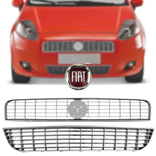 Kit Grade Radiador Emblema Punto 2007 a 2012 EMBLEMA VERMELHO
